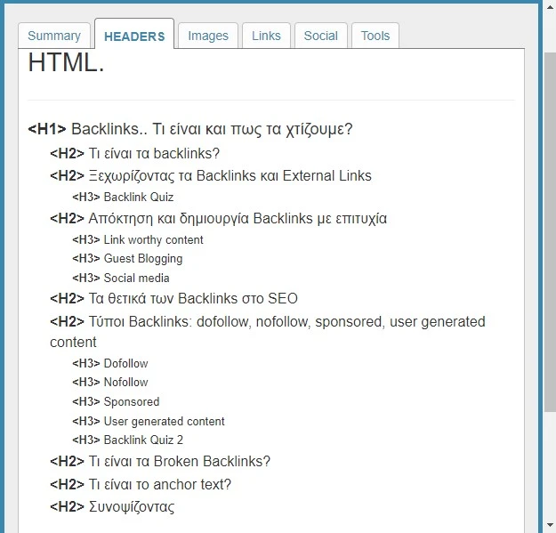 headings στο seo meta in 1 click