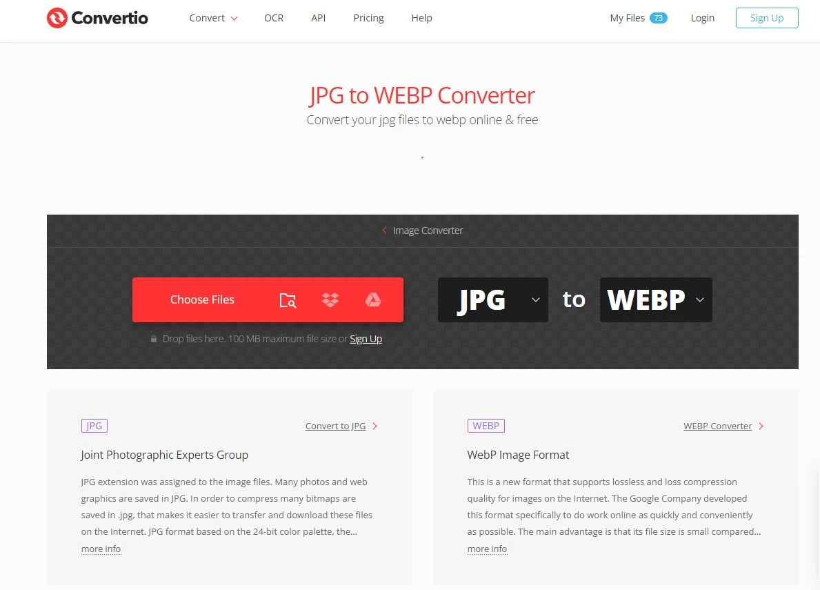 jpg to webp converter για αρχεία και εικόνες