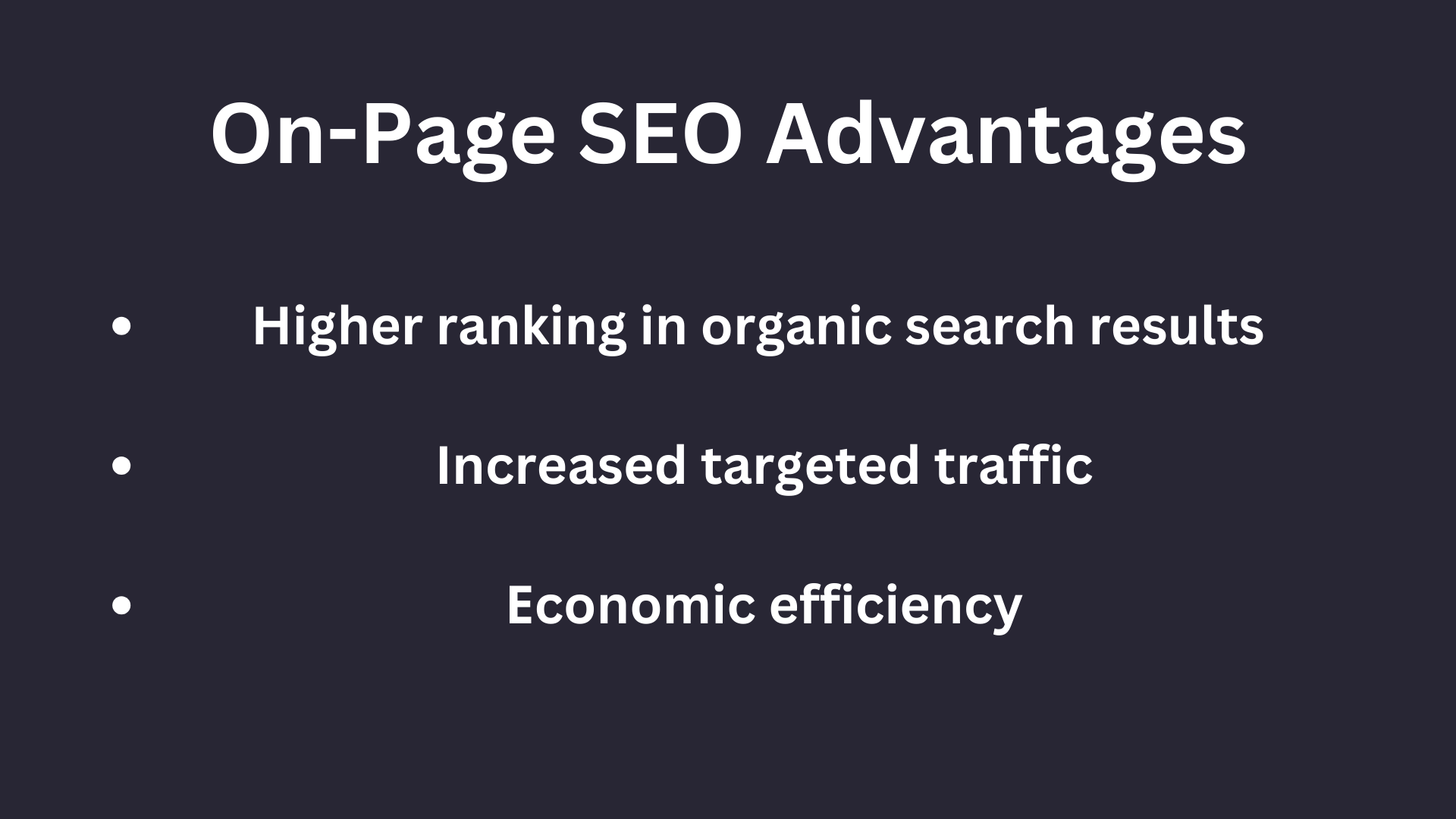 on page seo advantages like increased targeted traffic